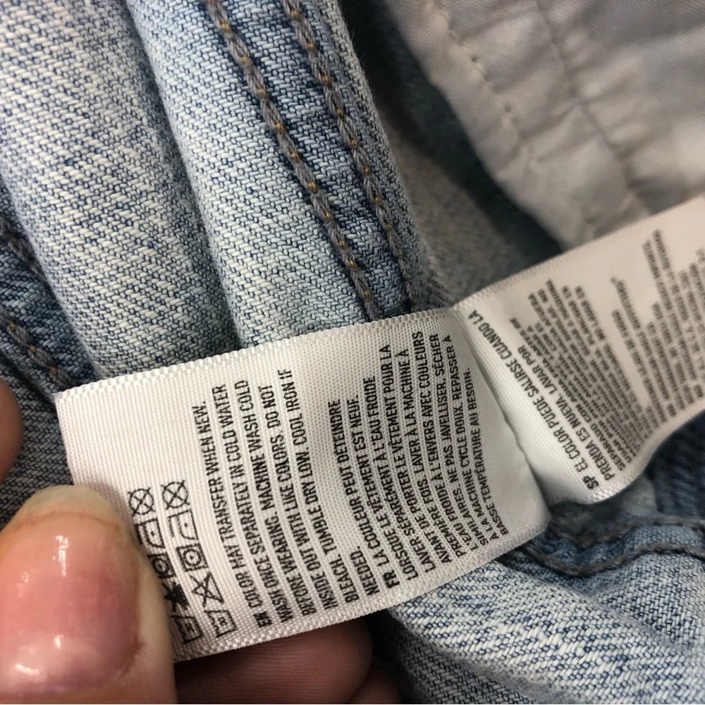 American Eagle Outfitters Jacket Womens Large Distressed Button Up Denim